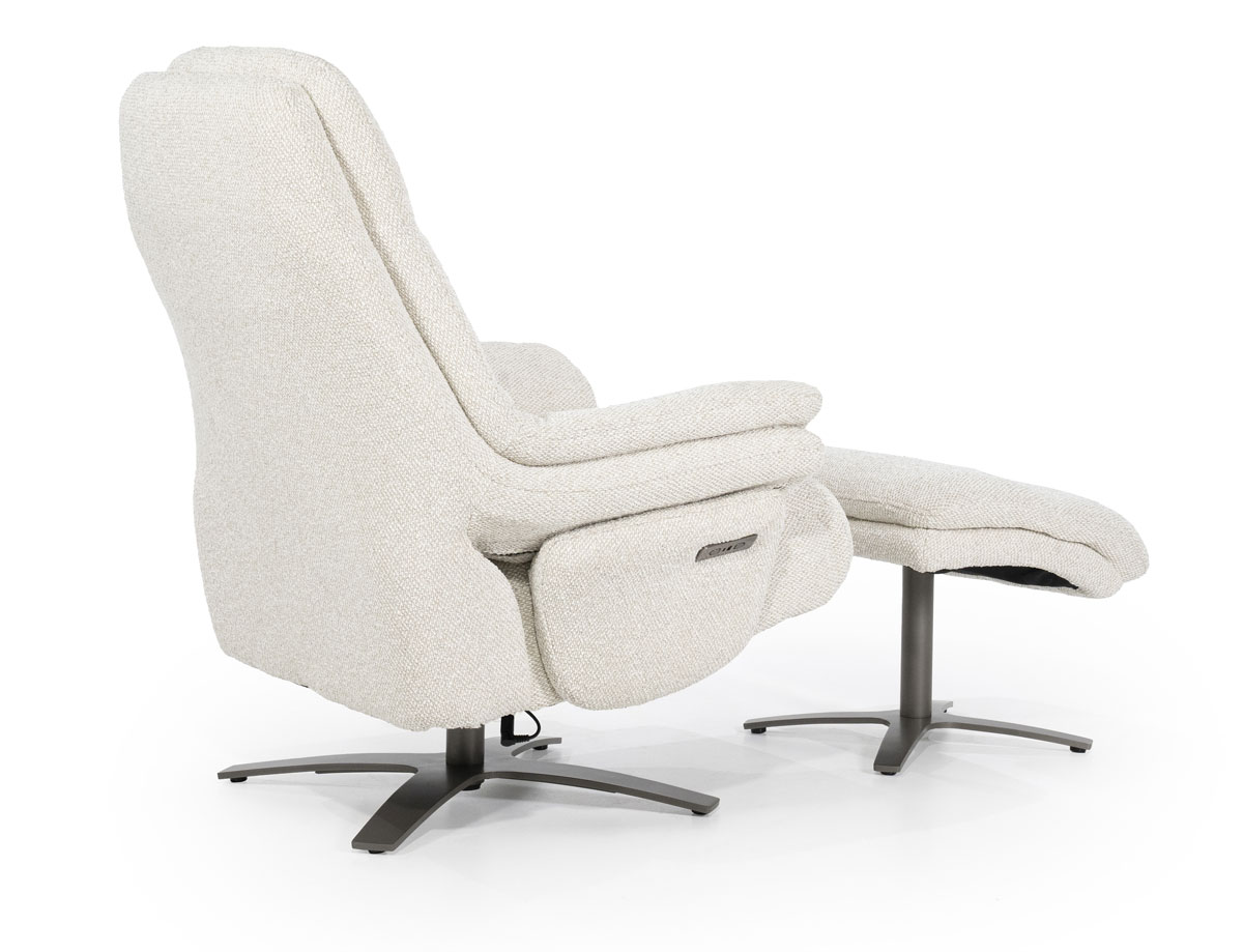 Relaxsessel Caleb elektrisch verstellb. mit Hocker Stoff beige