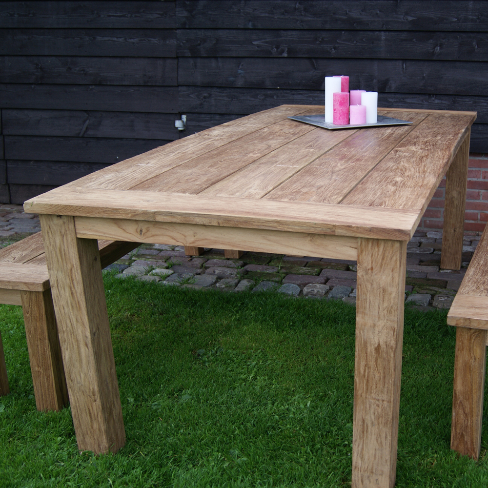 TEAK Gartentisch EVOY 260 x 100 cm Teakholz