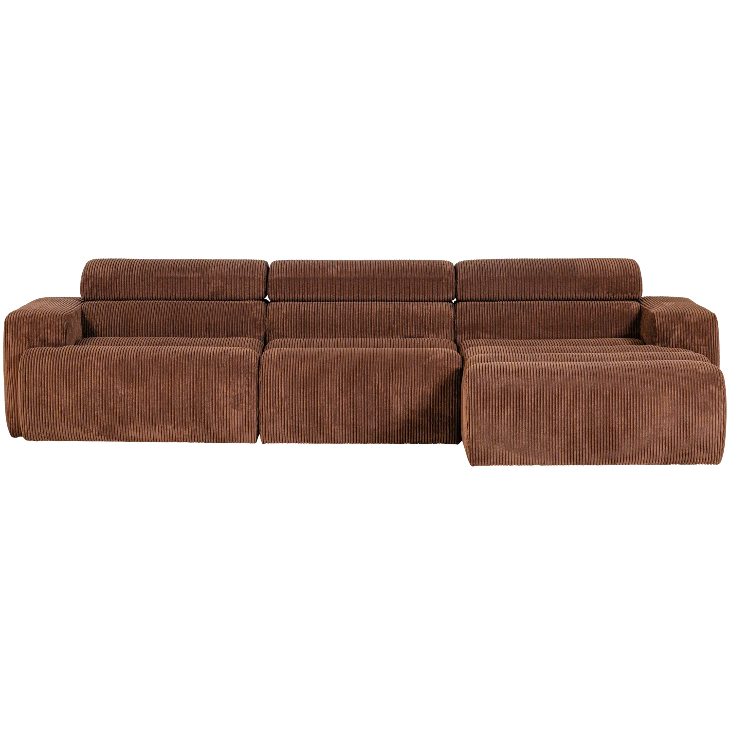 Ecksofa Sofa NOVI Bezug Rippstoff terra Chaiselongue rechts
