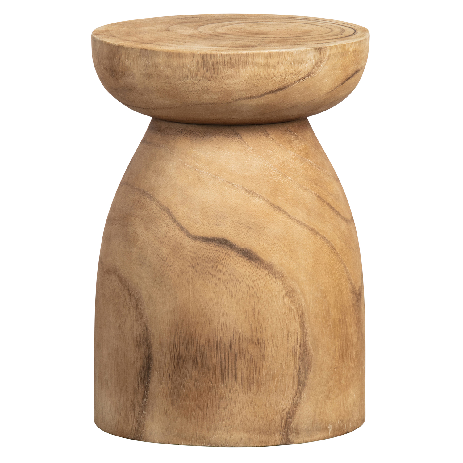 2er Set Woood Hocker Bink Ø 28 cm Paulownien Holz Natur