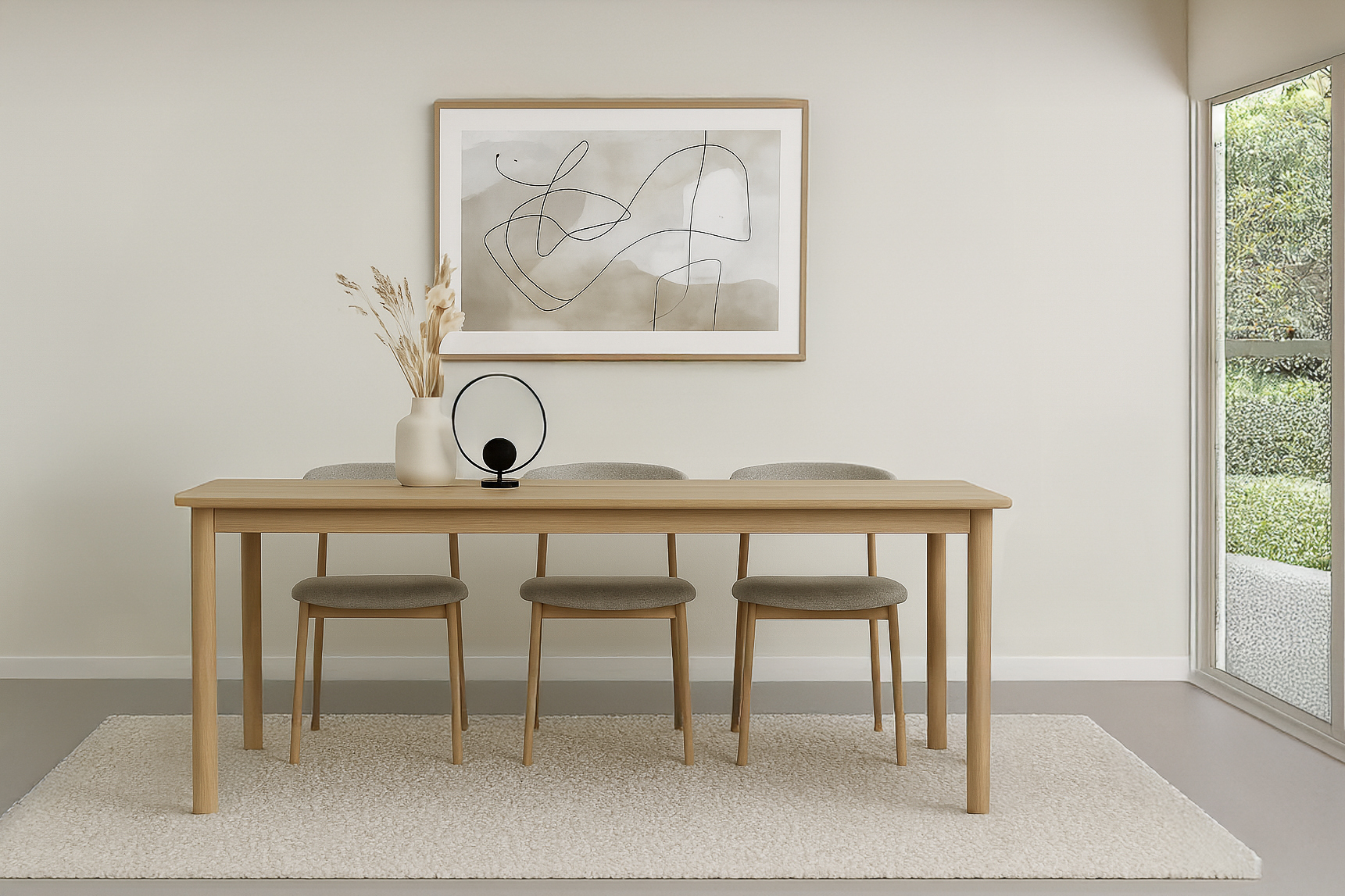 Esstisch Tobago 220 x 90 cm Eichenholzfurnier natur