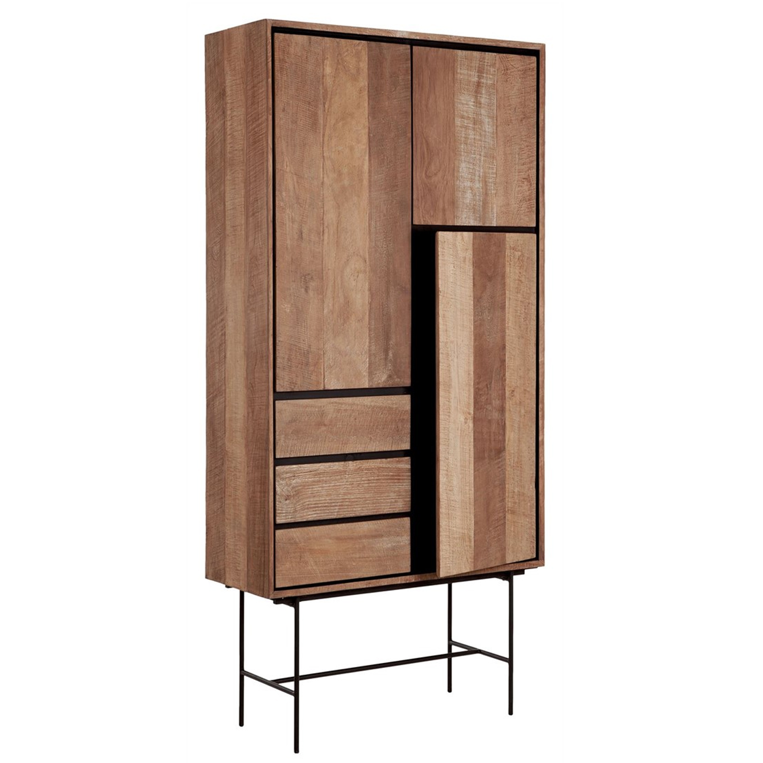 DTP Home Highboard Schrank Metropole H 210 cm Teakholz