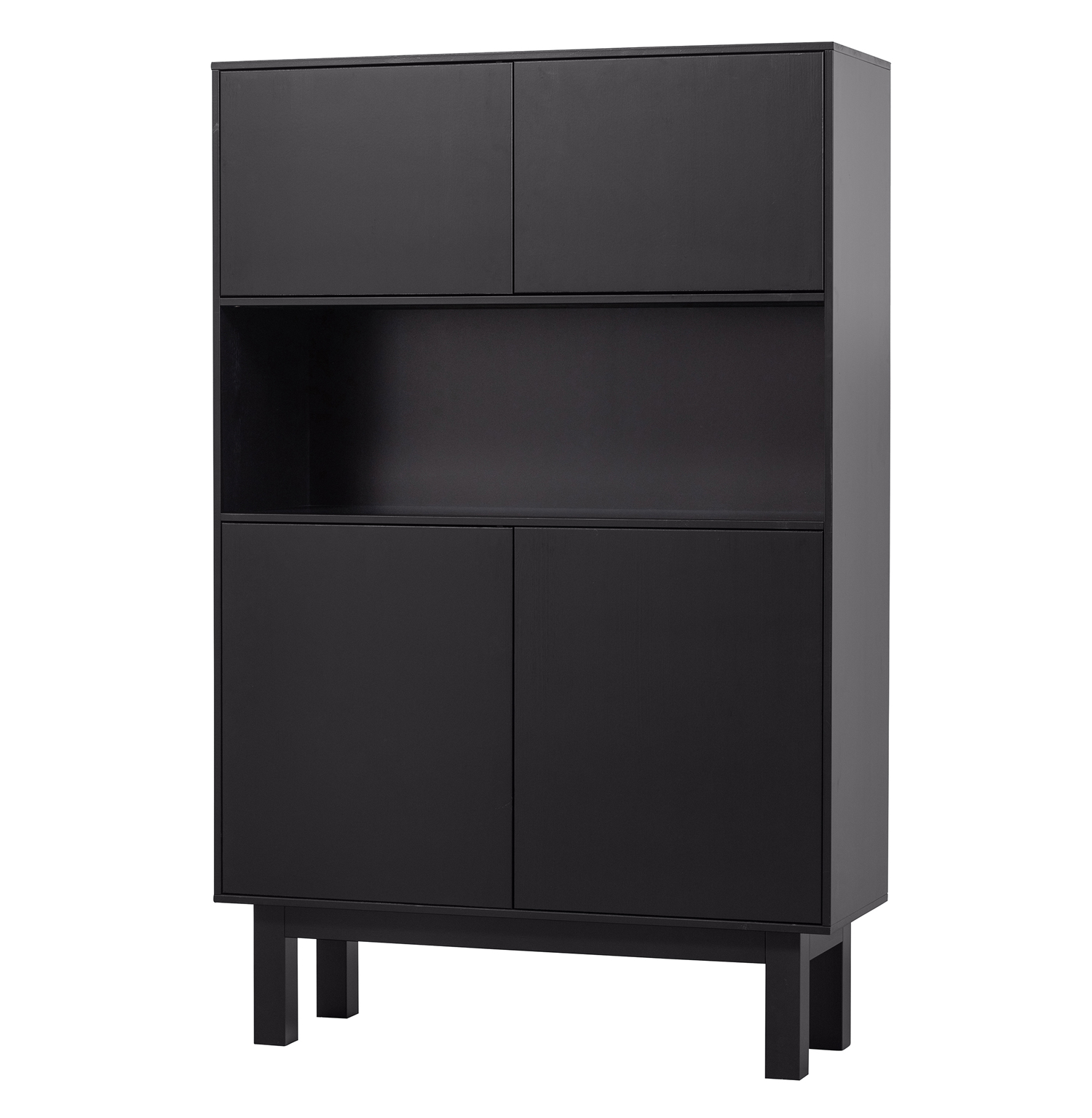 woood Schrank Finca H 165 cm Schrank Kiefer schwarz