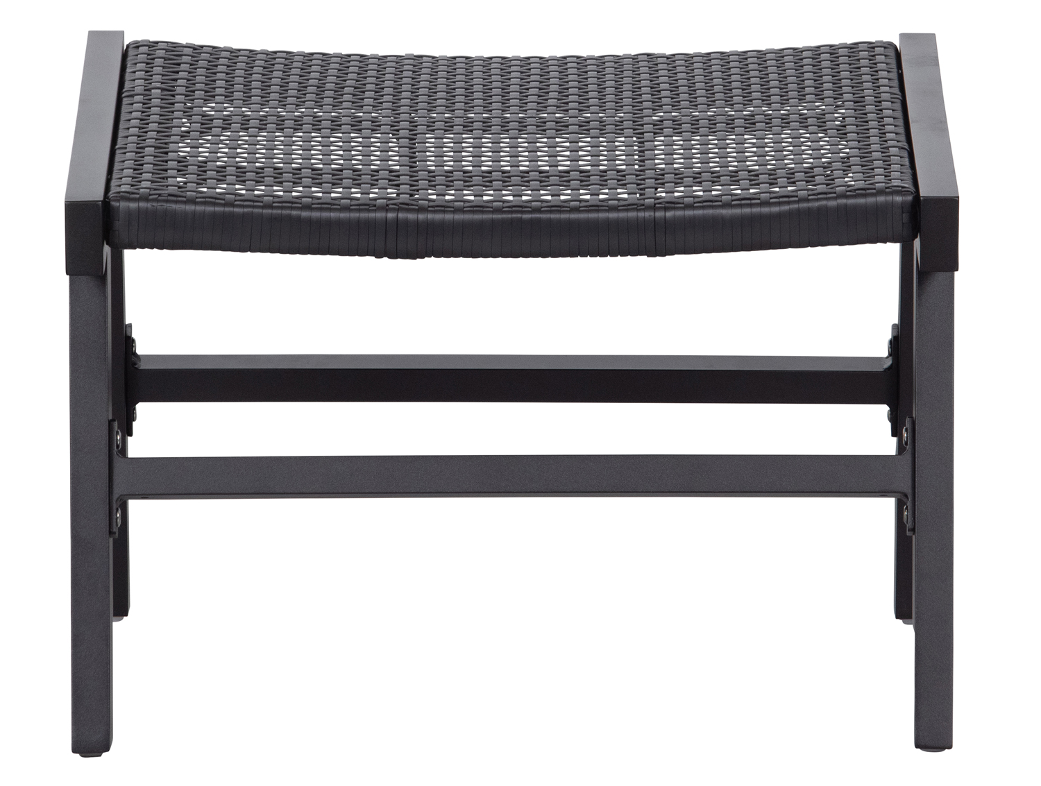 Woood 2er Set Garten Hocker Puk 57 x 54 cm Alu schwarz Fußhocker