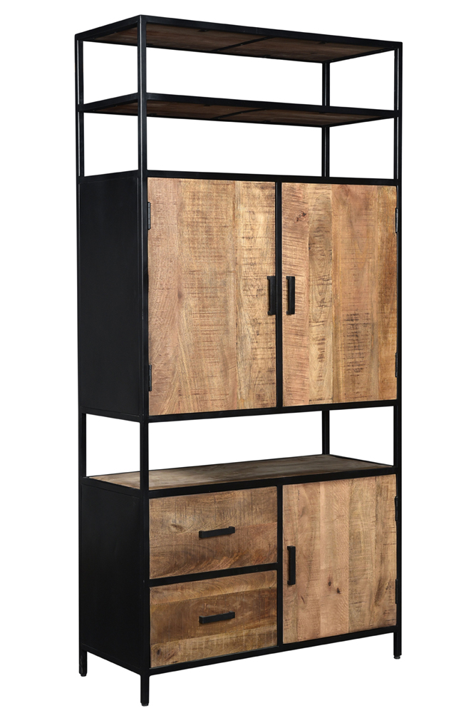 Regal Sturdy H 200 cm offen Schrank Mangoholz Metall