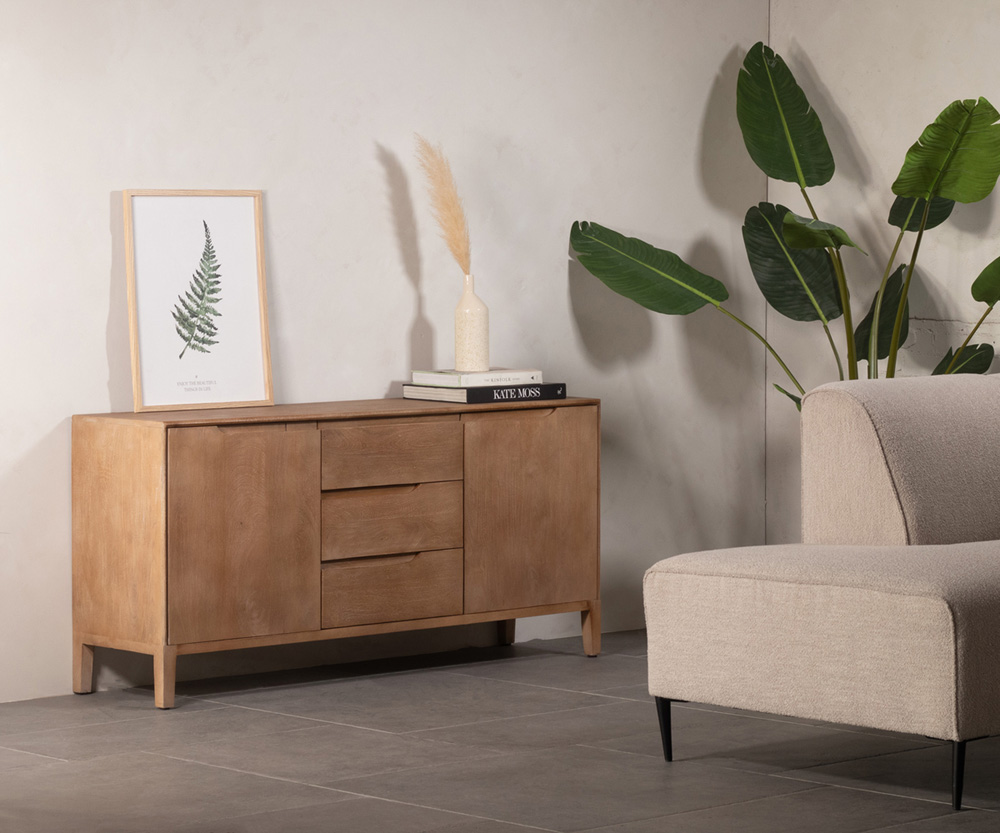 Sideboard NIRJO natur braun 150 cm