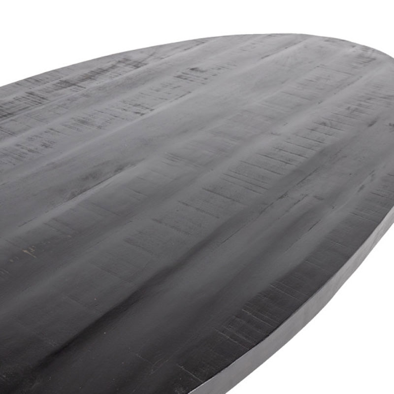 Esstisch MORAN oval 180 x 100 cm Mangoholz schwarz