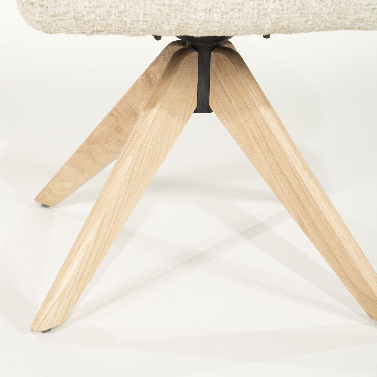 Esszimmer Stuhl Connor drehbar Eiche Stoff beige
