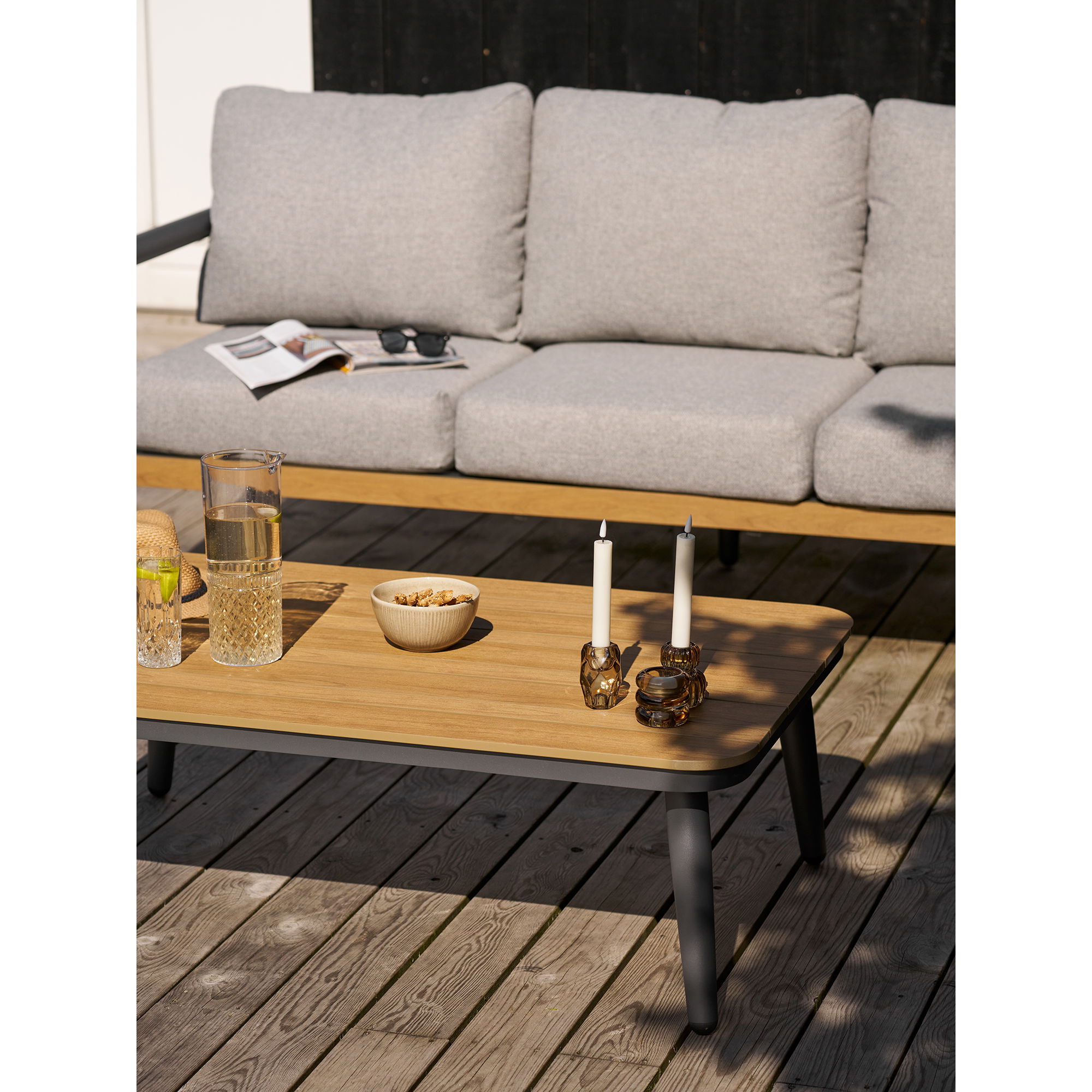 Garten Lounge Garnitur ELLA 4 tlg. Tisch Bank 2 Gartensessel