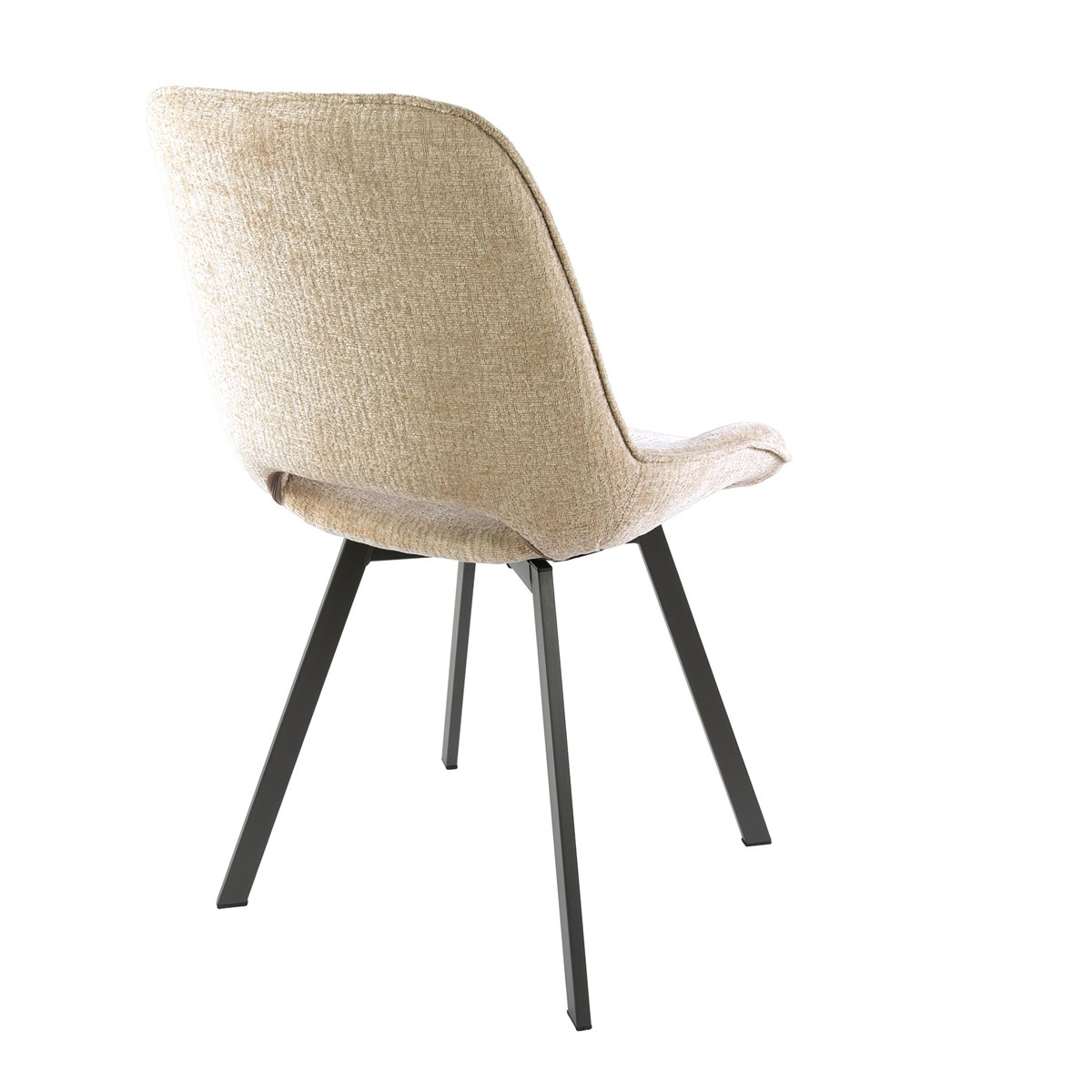 4er Set Esstischstuhl ELODIE drehbar Stoff Jaroq sandfarben