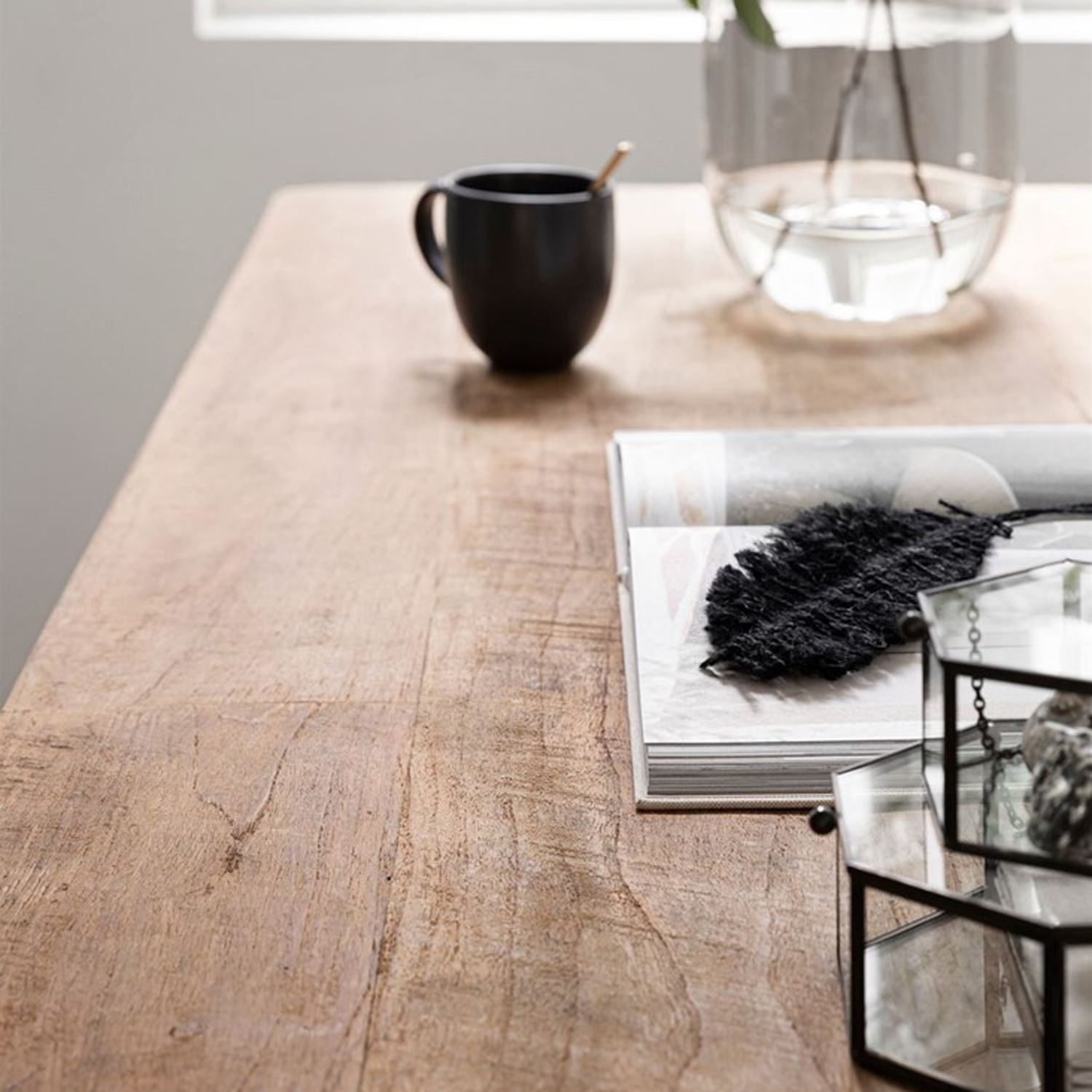 DTP Home Schreibtisch Metropole 150 x 60 cm recyceltes Teakholz massiv Metall