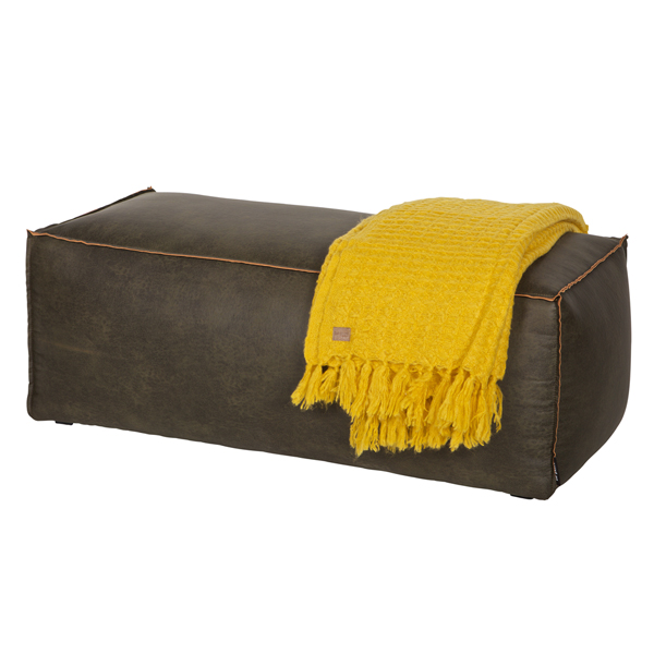 Sitzhocker RODEO Leder Hocker army grün