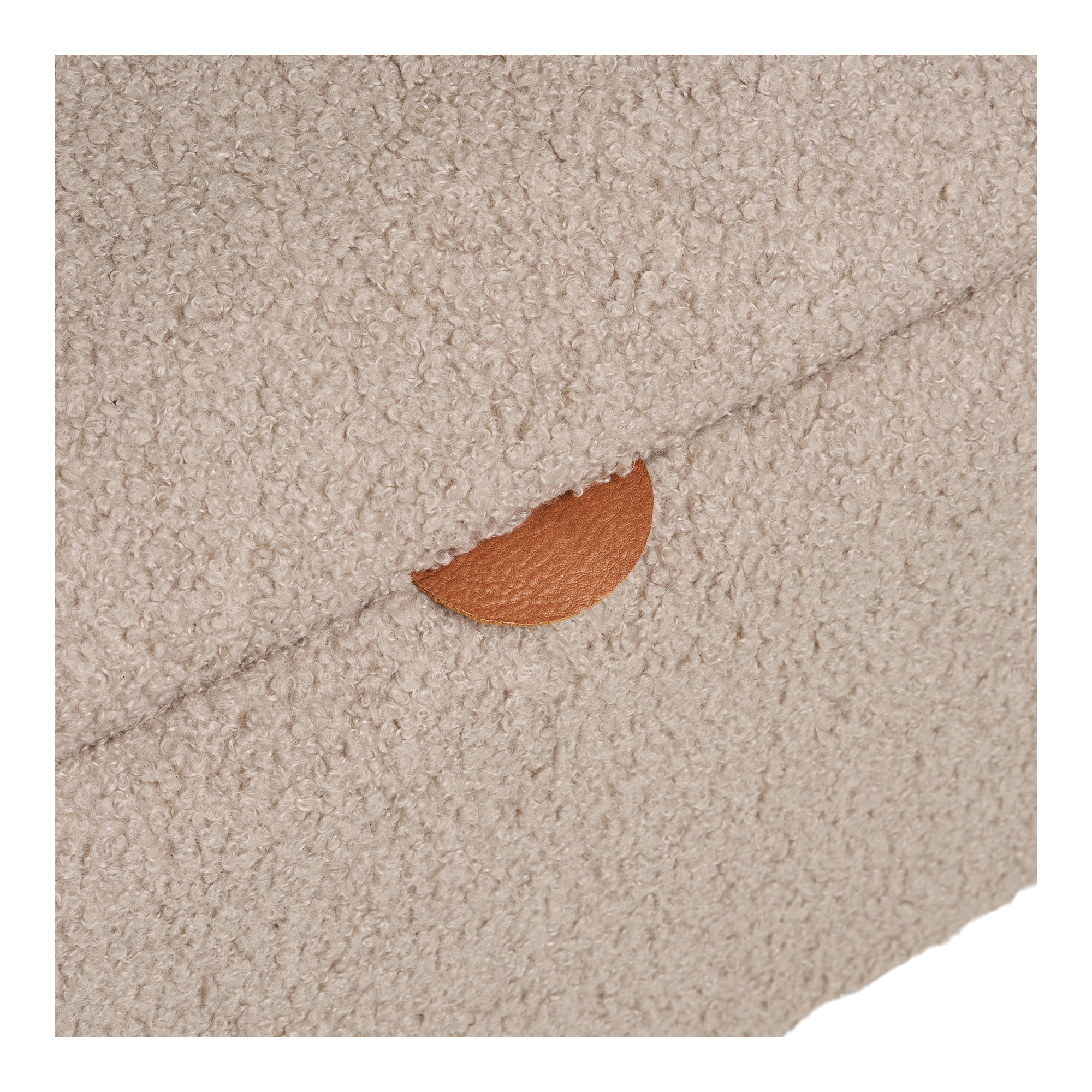 Sitzbank HERNING 95 cm aufklappbar Sitzbezug Bouclé beige Bank