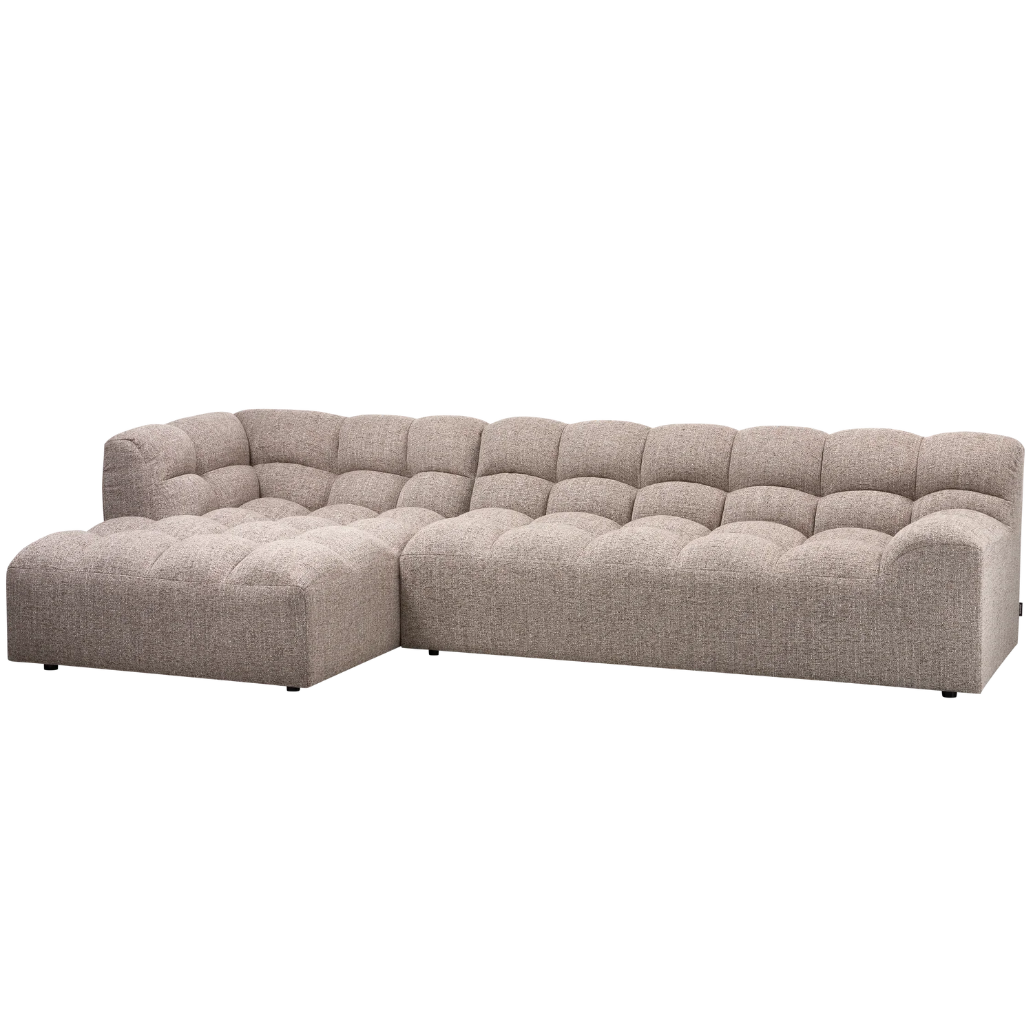 Ecksofa Sofa ALLURE Bezug Webstoff Melangebraun Chaiselongue links