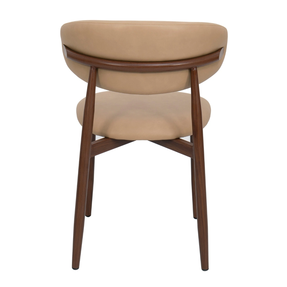 Esszimmerstuhl Stuhl NOVA Metall Wallnussdekor Kunstleder beige