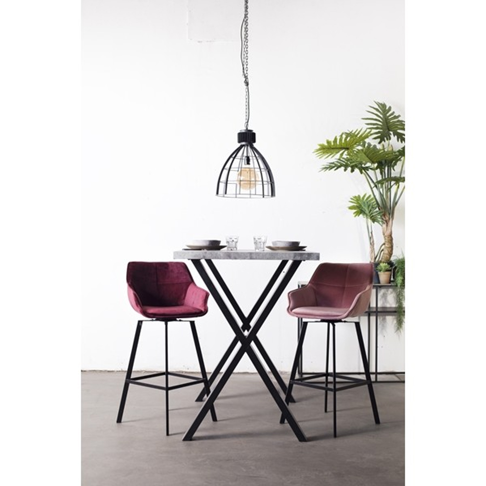 Barhocker Shannon drehbar SH 74 cm Samt schwarz