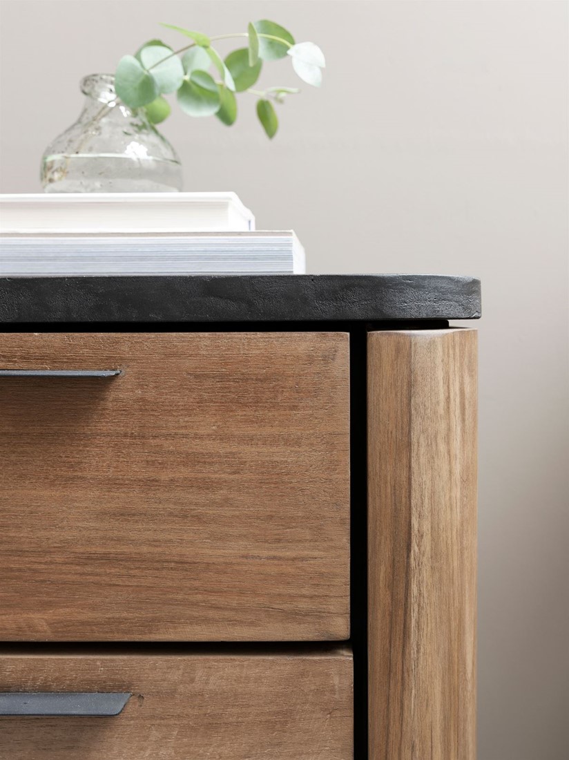 TV Möbel Soho 150 cm hängend recyceltes Teakholz Mortex Lowboard