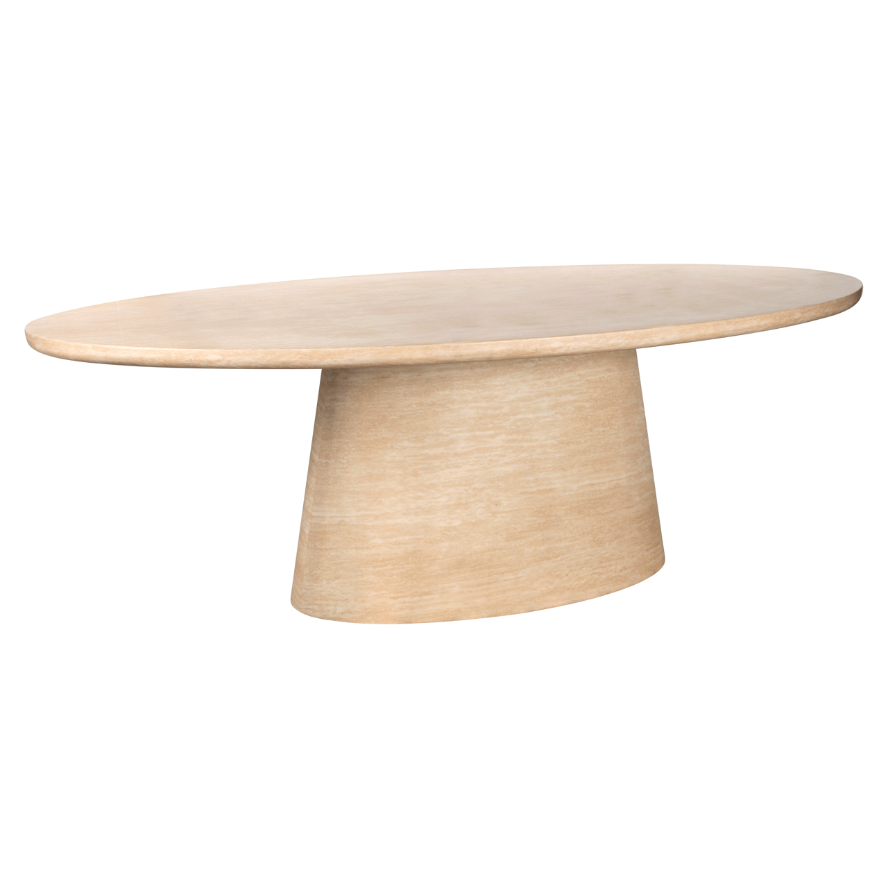 Esstisch FICTUS 240 cm oval Travertin Optik beige
