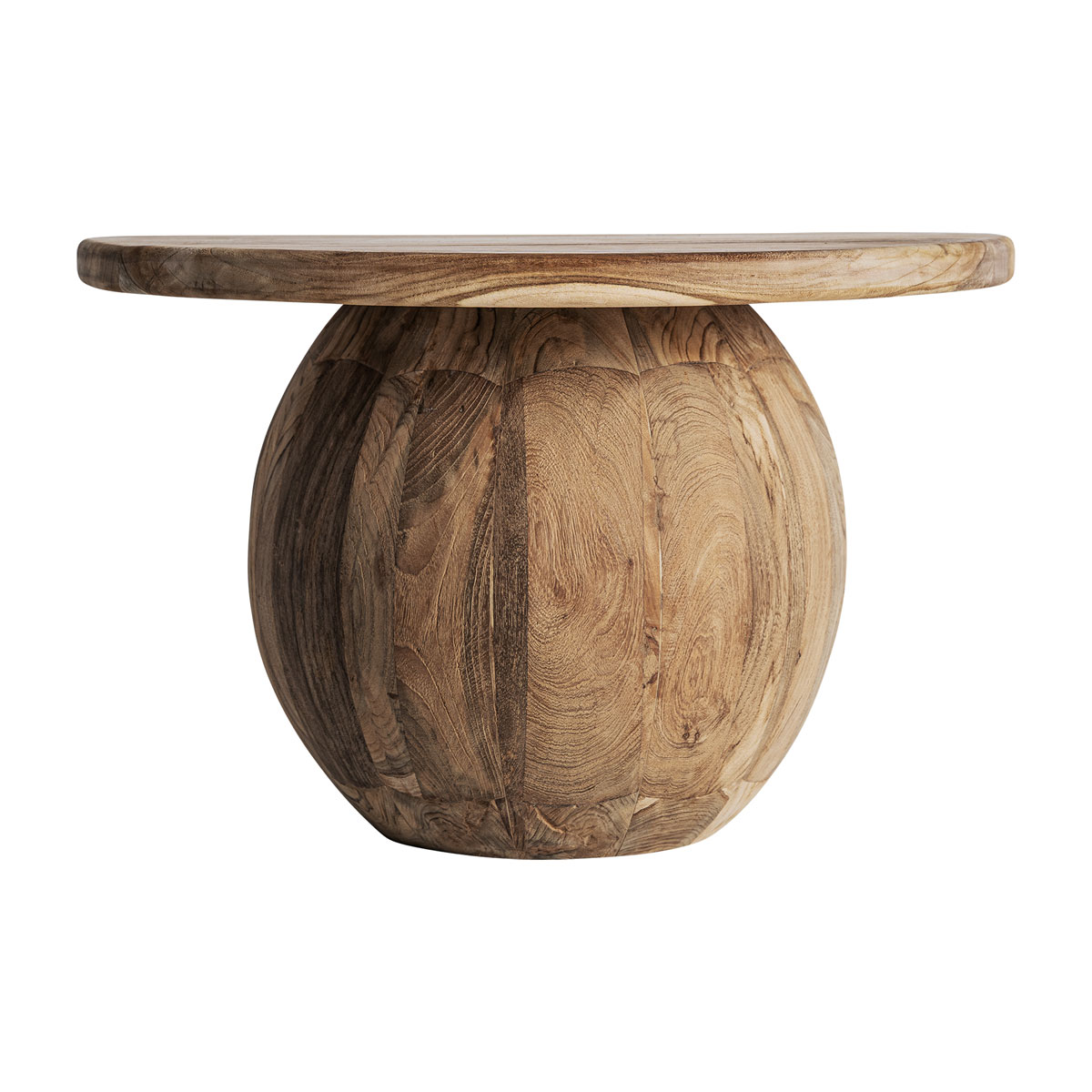 Couchtisch ERLOY III rund Ø 70 cm recyceltes Teakholz