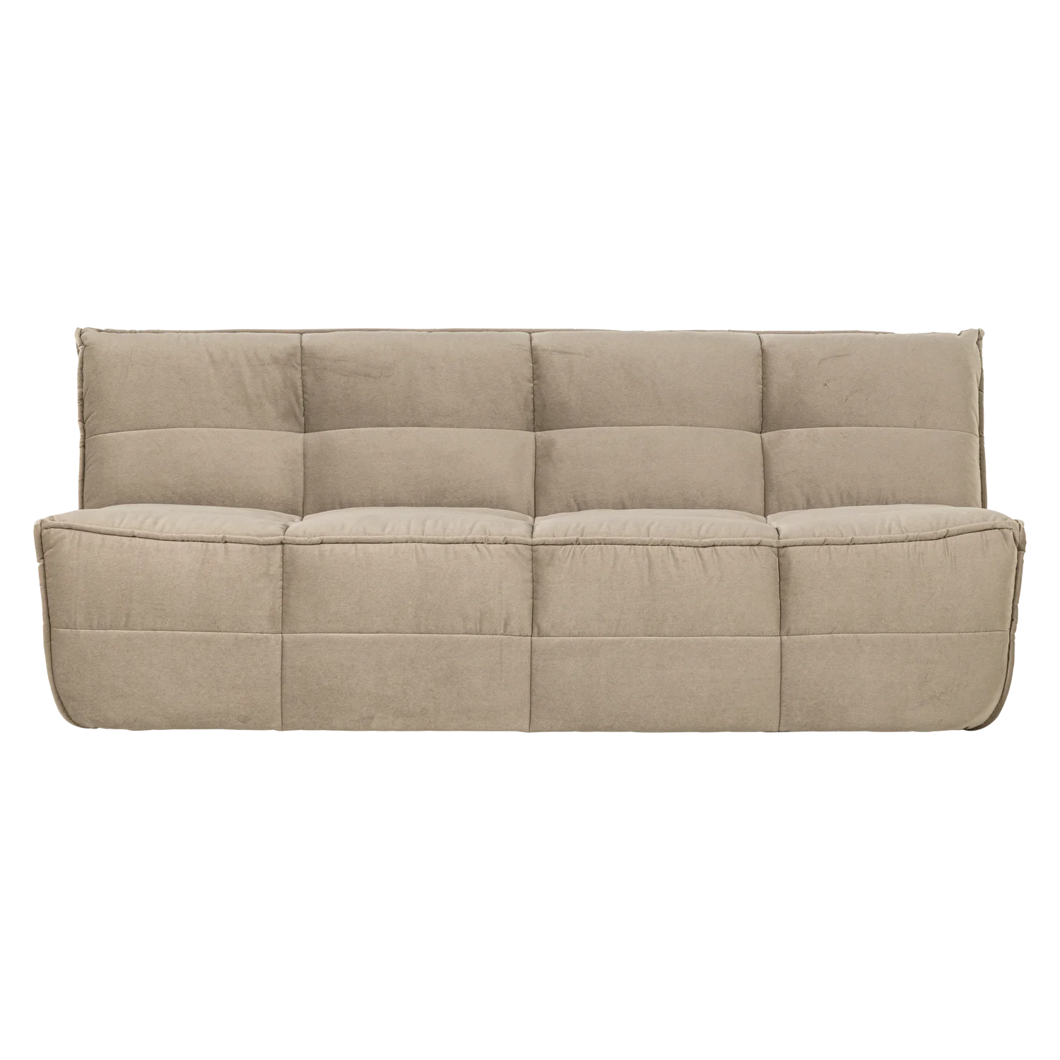 3 Sitzer Sofa CLUSTER Samt zartbeige Couch Garnitur Loungesofa Couchgarnitur