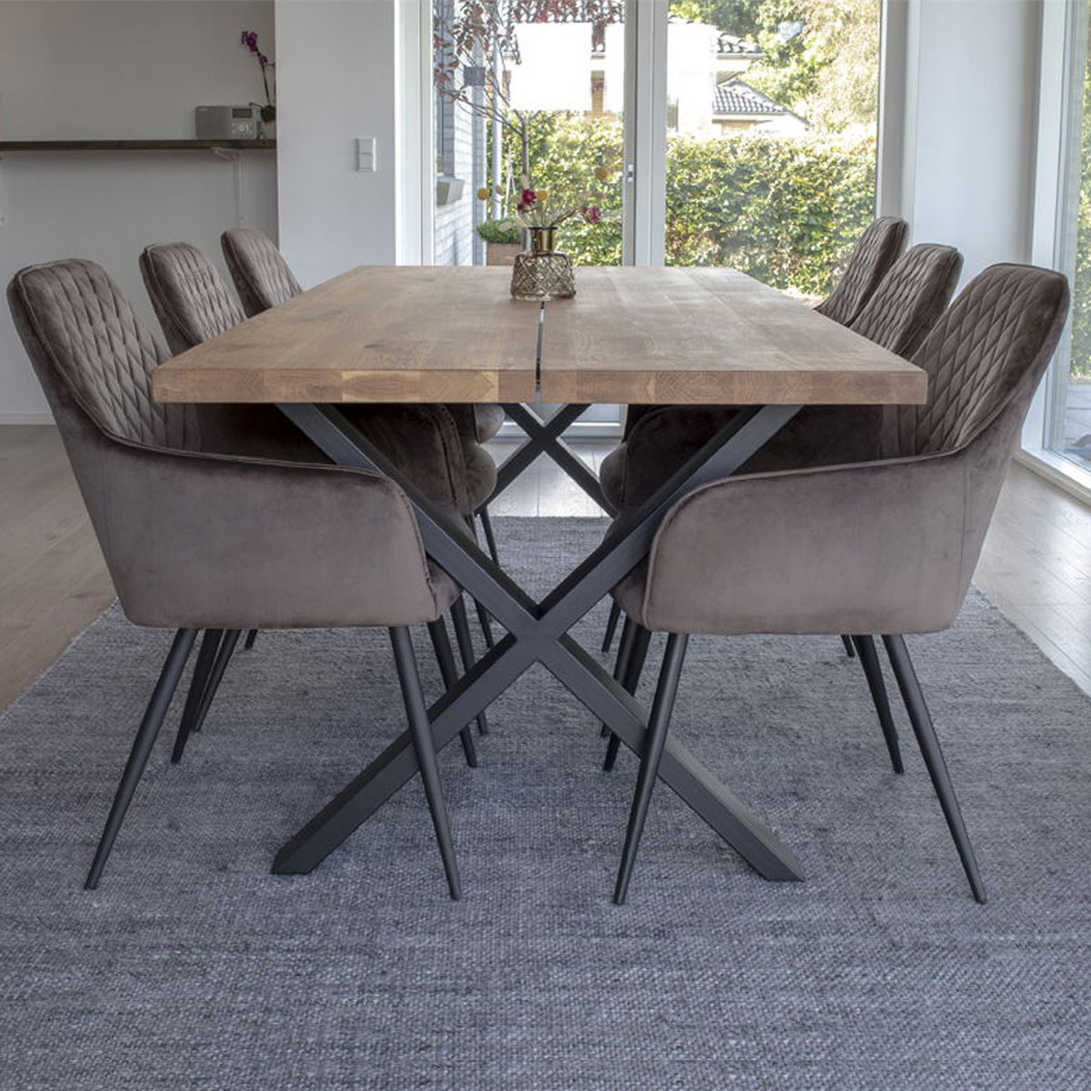 2er Set Armlehnstuhl HARALD Velvet mushroom  