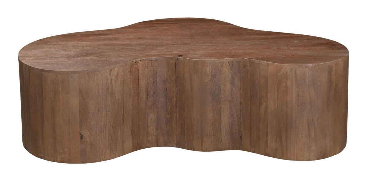 Couchtisch LEONOR 129 x 84 cm organisch Mangoholz braun