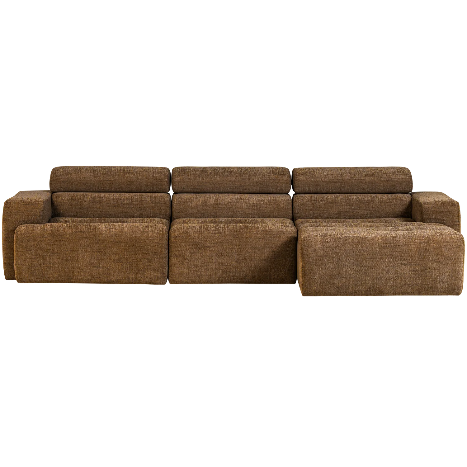 Ecksofa Sofa NOVI Bezug Melange karamell Chaiselongue rechts