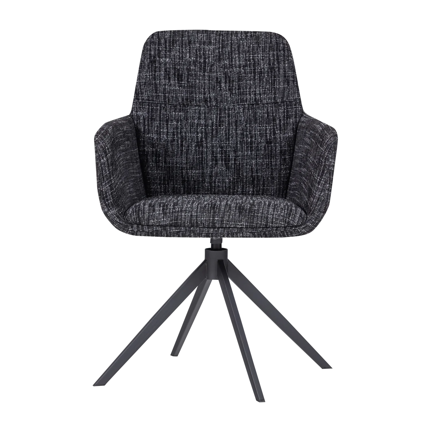 Armlehnstuhl GRANT drehbar Melange Stoff schwarz Drehstuhl