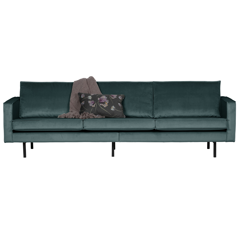 BePureHome 3 Sitzer Sofa Rodeo Samt blaugrün Couch