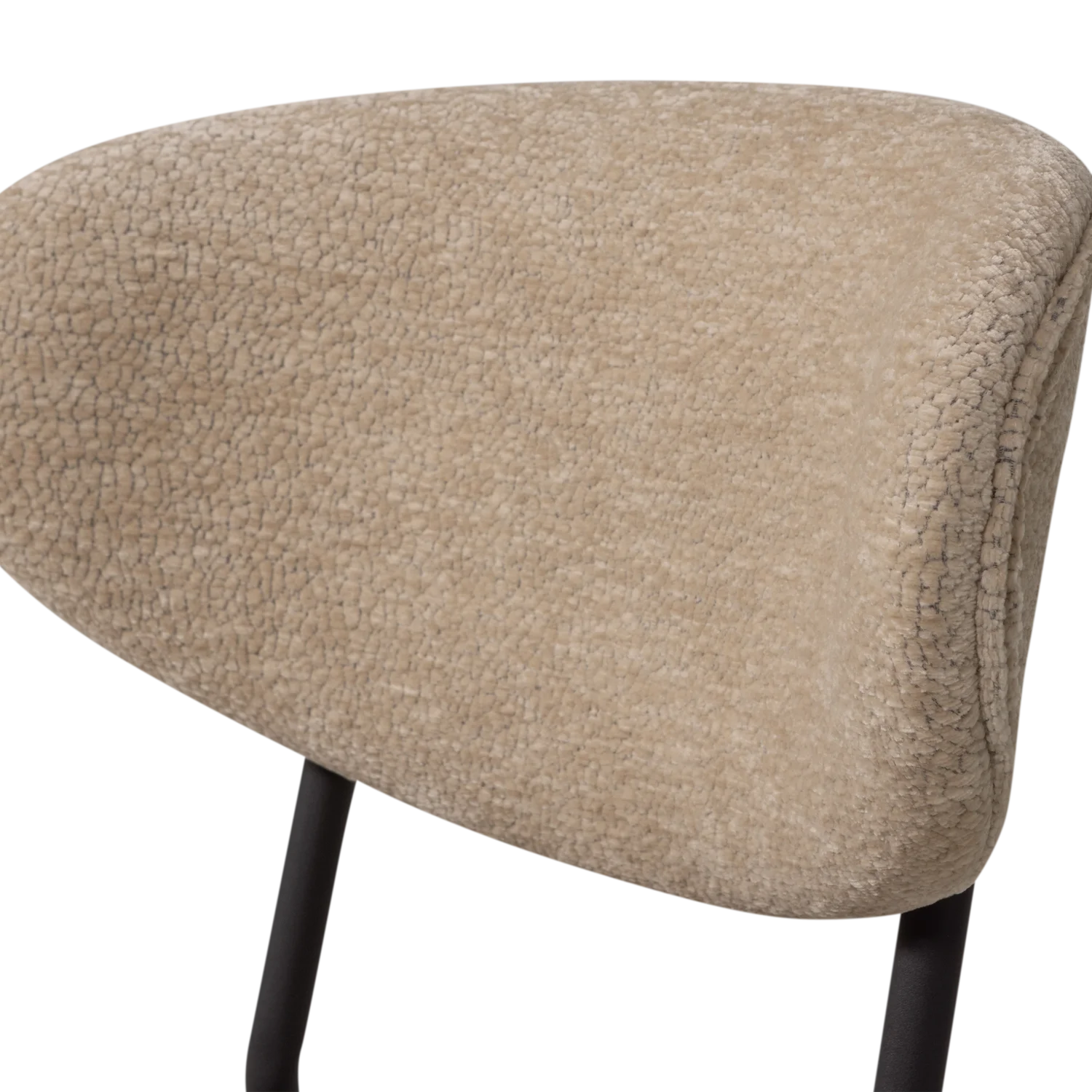 2er Set Esszimmerstuhl KJELD Struktur Chenille natur