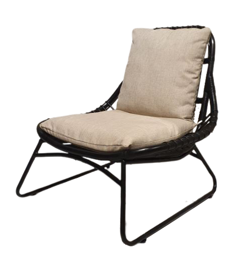 Rattansessel Bowi Rattan schwarz Relaxsessel Fernsehsessel