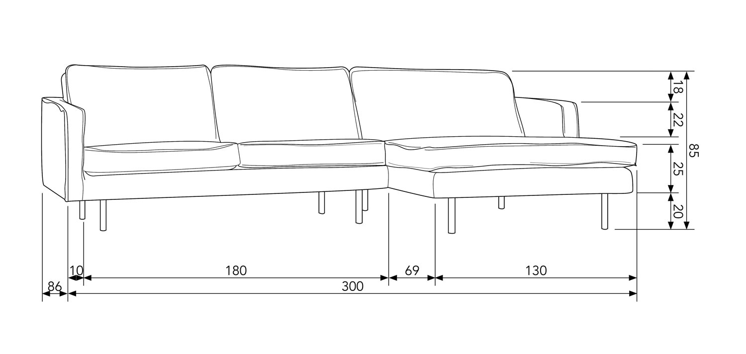 Eckgarnitur Rodeo 300 cm Samt pistazie Couch Sofa Ecksofa Longchair links