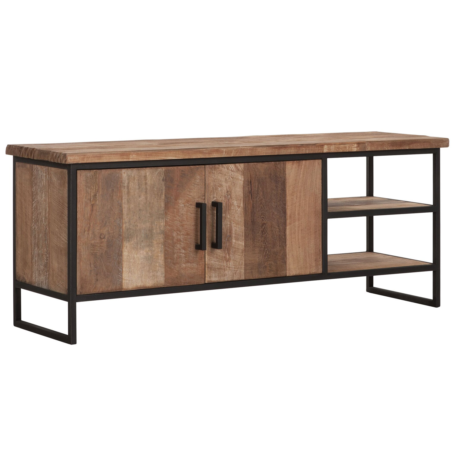 DTP HOME TV-Board 140 cm BEAM No 2 Teak Holz Metall Konsole TV-Rack TV-Möbel
