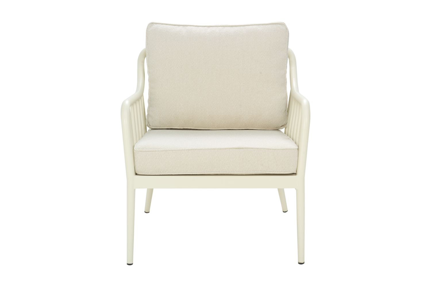 Gartensessel Gartenstuhl Coleville mit Kissen Aluminium weiß