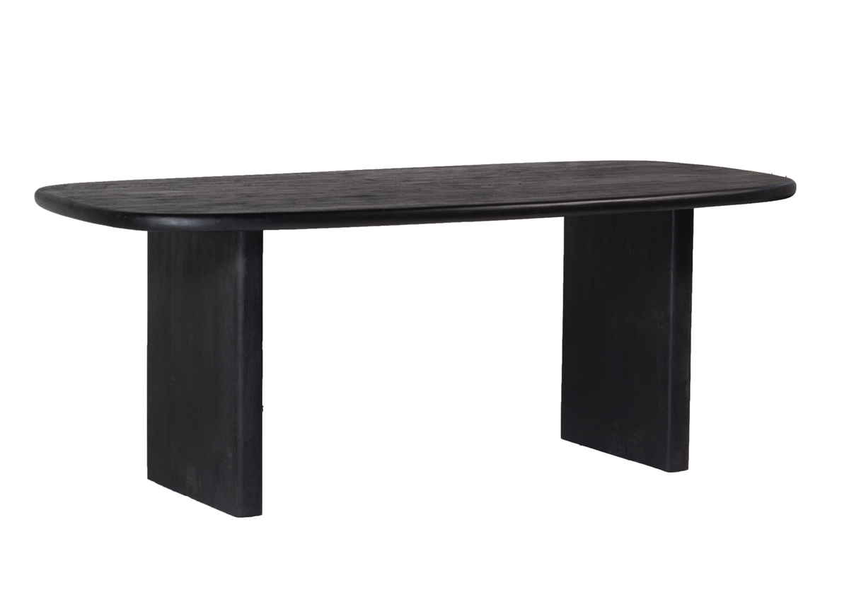 Esstisch AGIN oval 240 x 100 cm schwarz Mango Holz