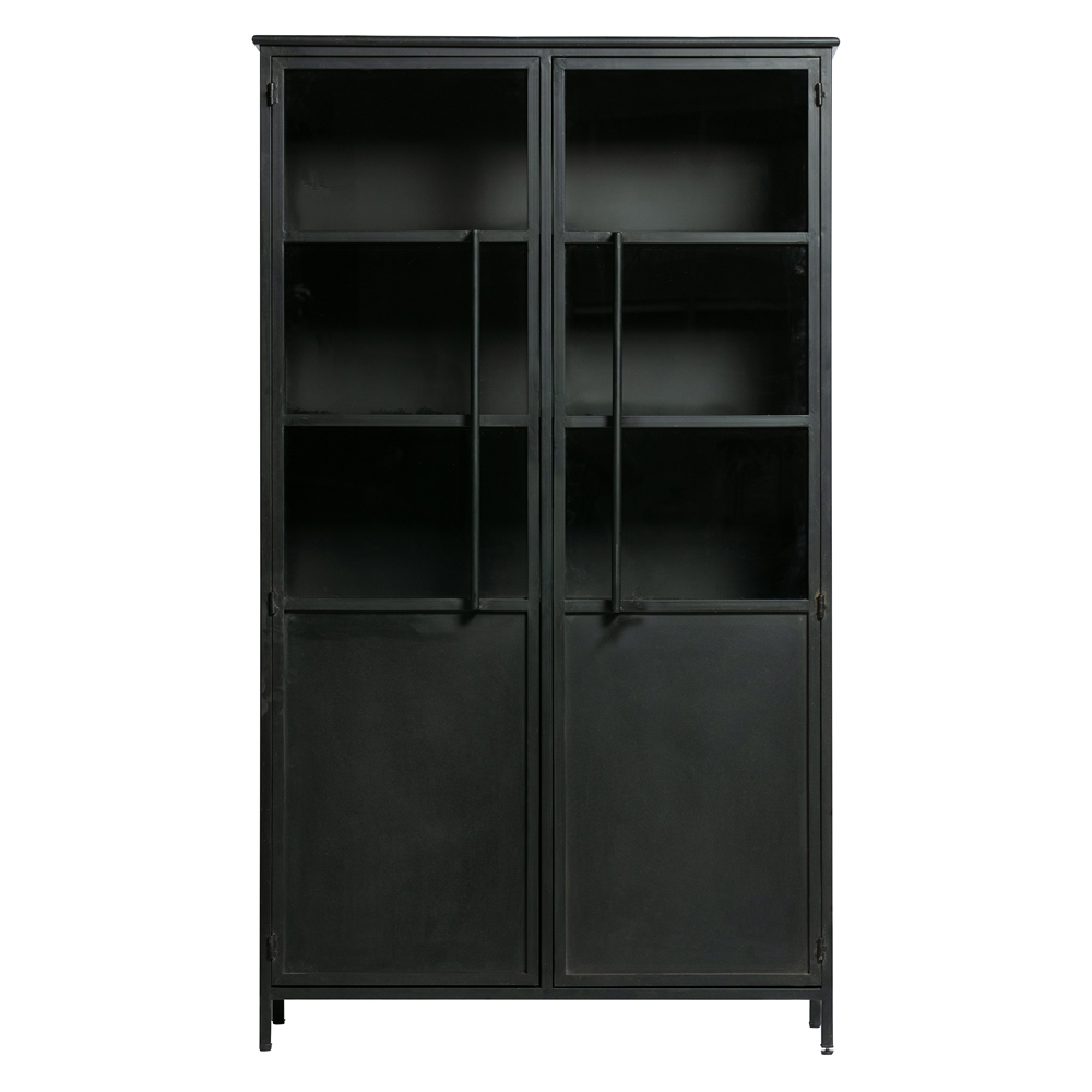 Industrie Vitrine Exhibit H 170 cm Metall schwarz