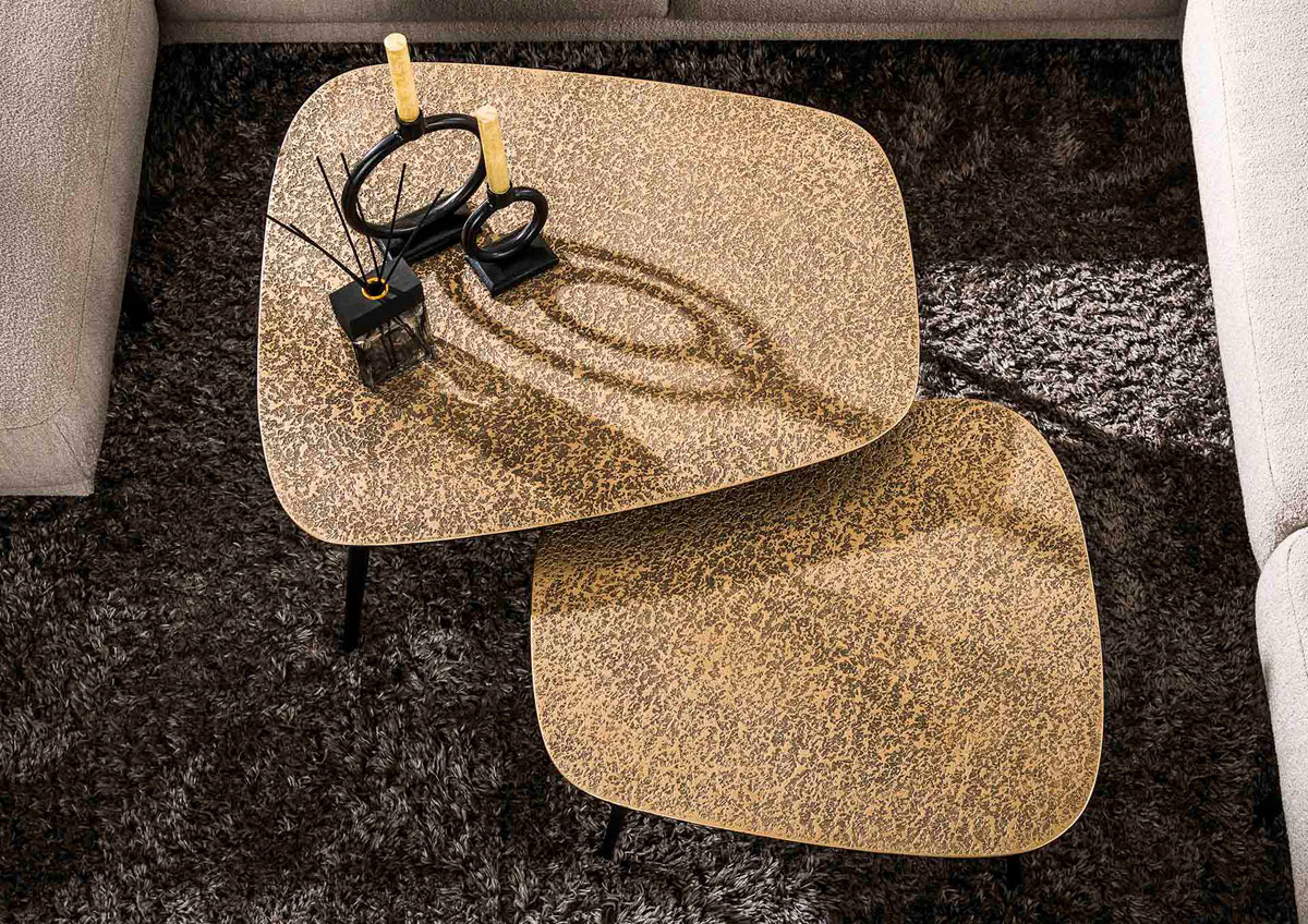 2er Set Couchtisch HOTEL CHIQUE Metallic Gold