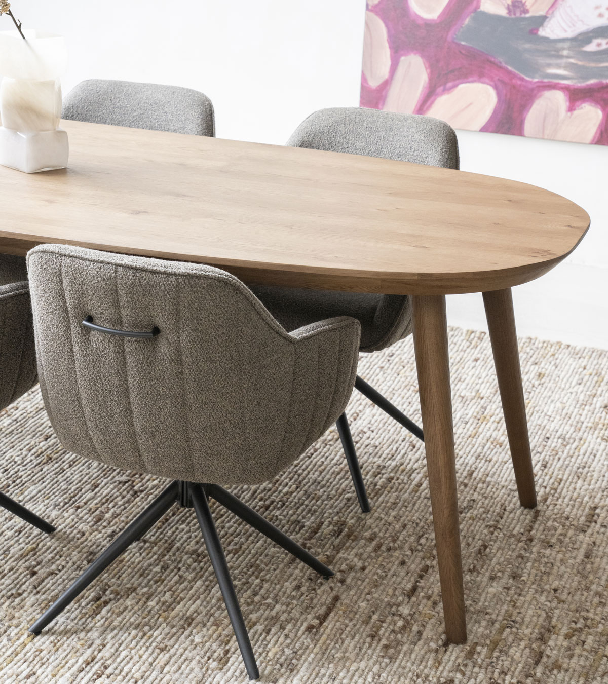 Esstisch Elijah oval 260 x 100 cm Braun Eiche dunkelbraun
