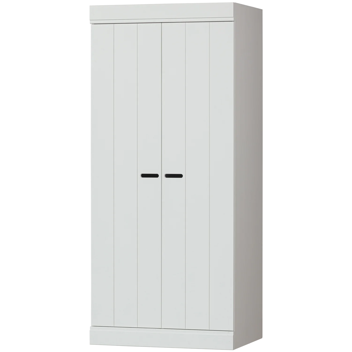 Kleiderschrank Schrank CONNECT 2-türig 77 cm Kiefer Massivholz weiß
