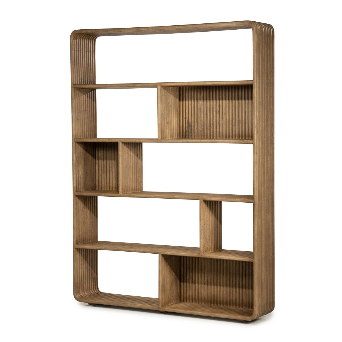 Bücherregal Regal Rigato groß H 200 cm Mango Massivholz braun
