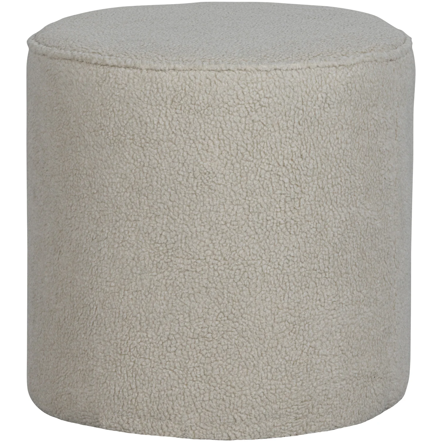 Sitzhocker Hocker Ø 46 cm SARA Teddystoff off white