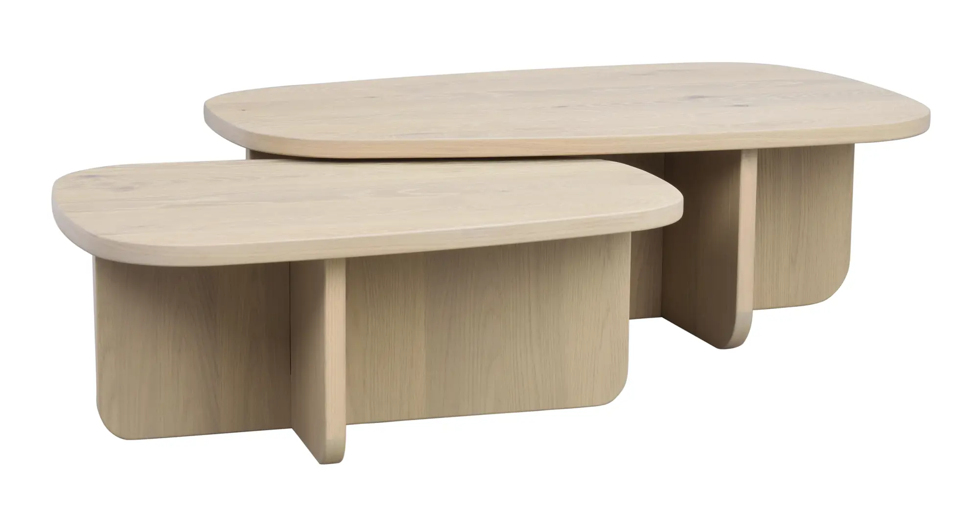 2er Set Couchtisch WILLINGS Eiche white wash