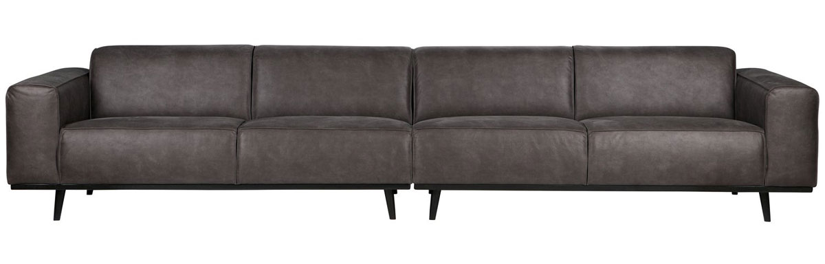 woood XL 4 Sitzer Sofa Statement Eco Leder dunkelgrau Couch