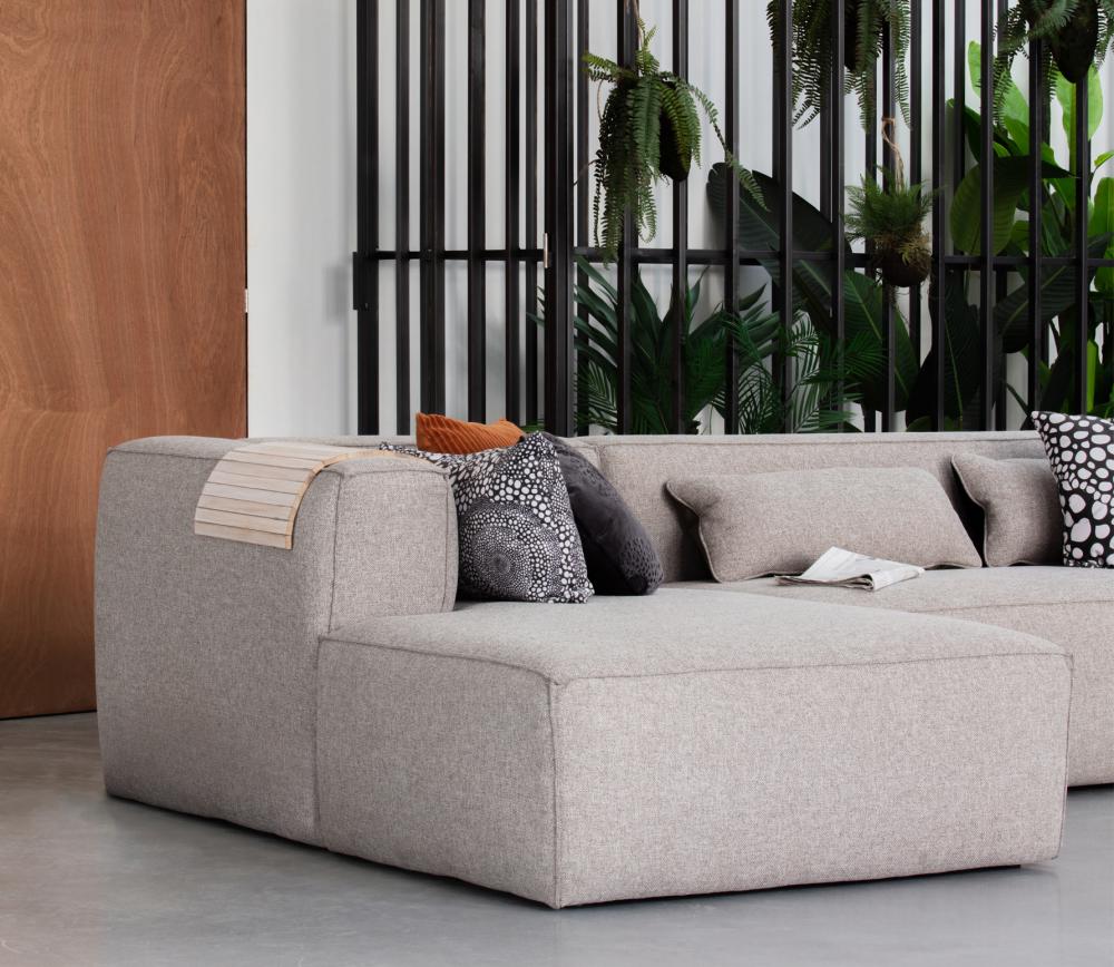 Ecksofa BEAN hellgrau Longchair links Sofa