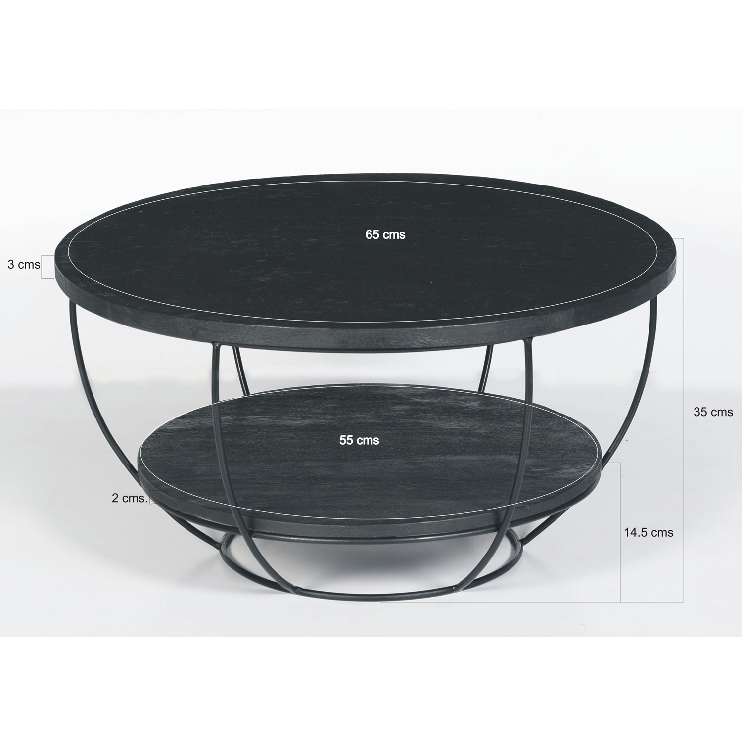 Couchtisch rund Evan Norris Ø 65 cm schwarz