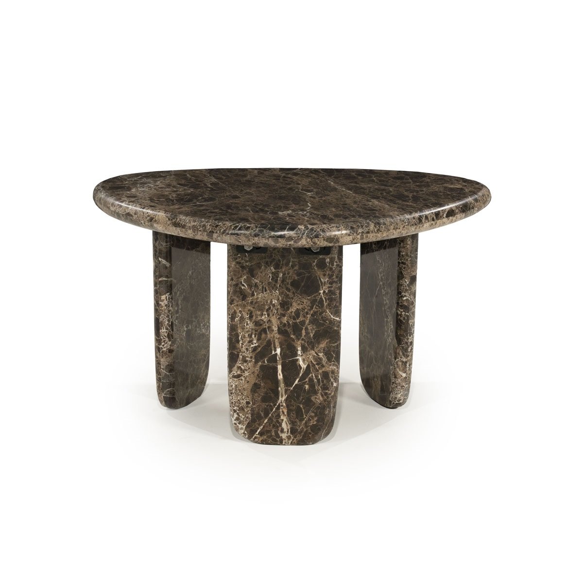 Couchtisch Devin 65,5 x 56,5 cm Emperador Marmor braun schwarz