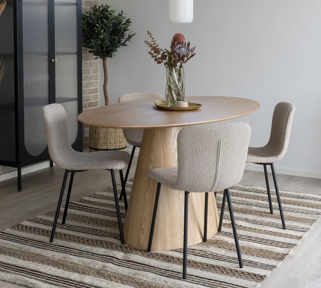 Esstisch oval BOSTON 160 x 90 cm Esche natur