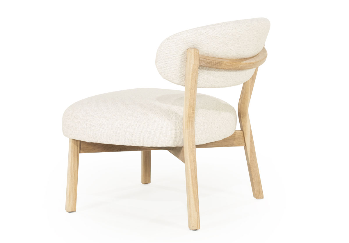 Sessel Mikky Eiche helbraun Stoff beige Clubsessel Fernsehsessel