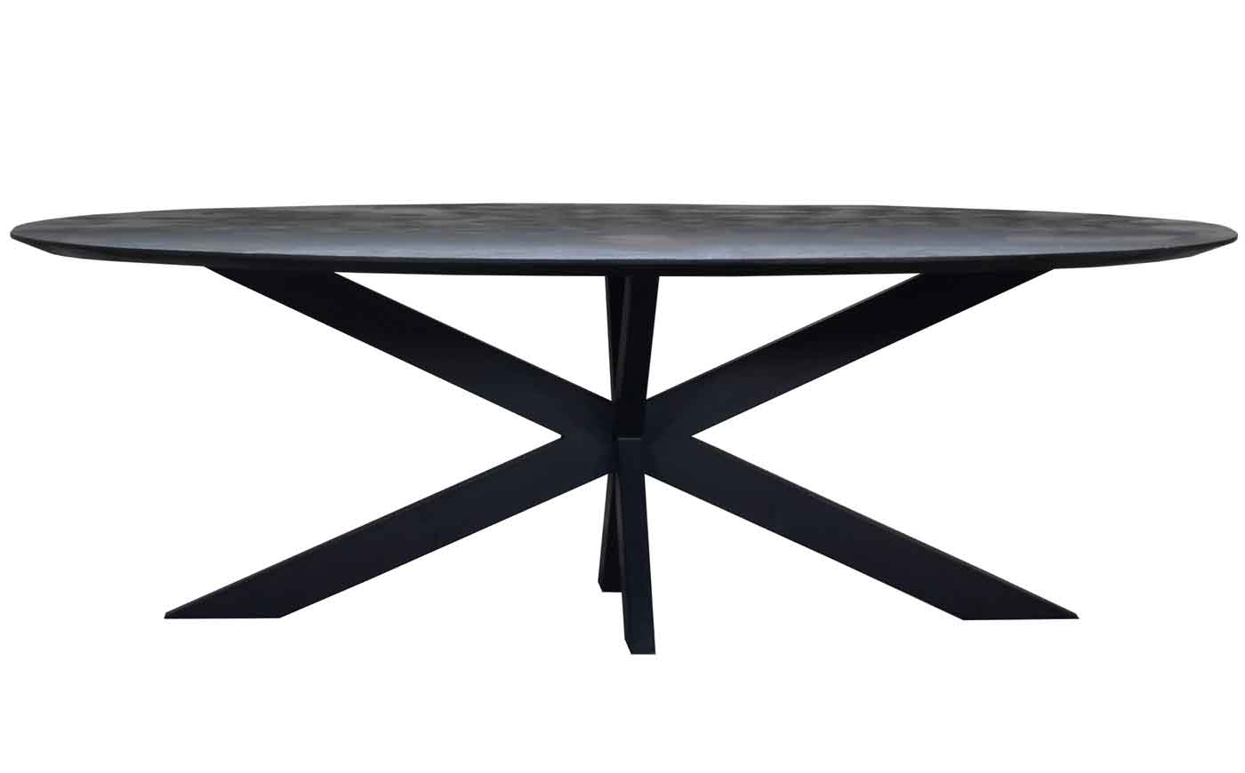 Esstisch BRILLIANT oval 200 x 100 cm Mangoholz schwarz