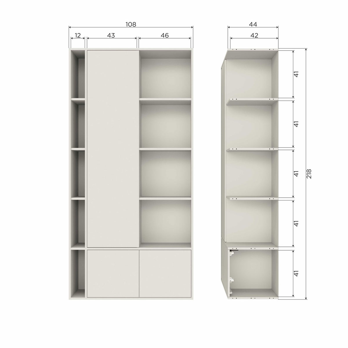 vtwonen Schrank SETTLE DOWN Kiefernholz staubgrau